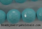 CTU918 15.5 inches 20mm faceted round synthetic turquoise beads