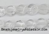 CTW01 15.5 inches 12mm twisted coin white crystal beads wholesale