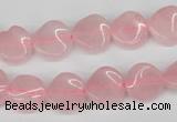 CTW04 15.5 inches 12mm twisted coin rose quartz beads wholesale