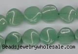 CTW07 15.5 inches 12mm twisted coin green aventurine beads wholesale