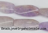 CTW100 15.5 inches 15*30mm twisted rectangle lavender amethyst beads