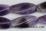 CTW102  15.5 inches 15*30mm twisted rectangle amethyst beads