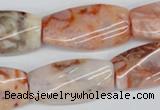 CTW107 15.5 inches 15*30mm twisted rectangle agate beads wholesale