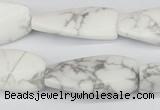 CTW109 15.5 inches 15*30mm twisted rectangle white howlite beads