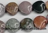 CTW11 15.5 inches 16mm twisted coin Indian agate beads wholesale