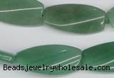 CTW111 15.5 inches 15*30mm twisted rectangle green aventurine beads