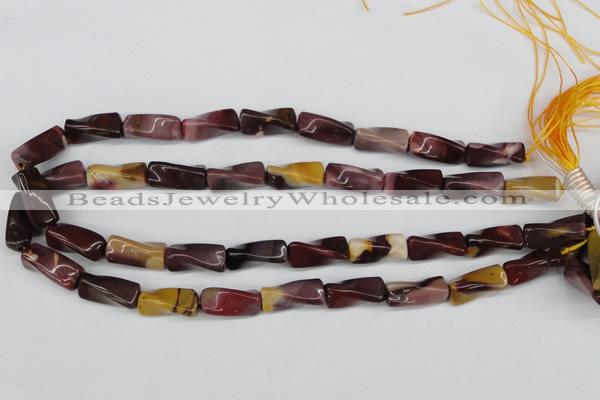 CTW125 15.5 inches 9*20mm twisted trihedron mookaite gemstone beads