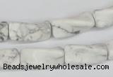 CTW134 15.5 inches 9*20mm twisted trihedron white howlite beads