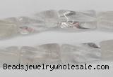 CTW137 15.5 inches 9*20mm twisted trihedron white crystal beads