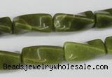 CTW138 15.5 inches 9*20mm twisted trihedron jade gemstone beads