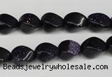 CTW146 15.5 inches 8*11mm twisted rice blue goldstone beads