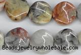 CTW16 15.5 inches 16mm twisted coin crazy lace agate beads wholesale