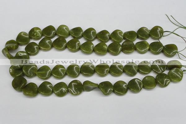 CTW17 15.5 inches 16mm twisted coin jade gemstone beads