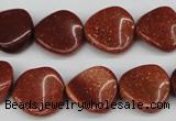 CTW22 15.5 inches 16mm twisted coin goldstone beads wholesale