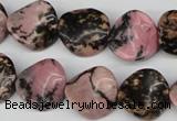 CTW24 15.5 inches 16mm twisted coin rhodonite beads wholesale