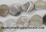 CTW25 15.5 inches 16mm twisted coin botswana agate beads wholesale