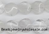 CTW29 15.5 inches 16mm twisted coin white crystal beads wholesale