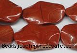 CTW308 15.5 inches 20*30mm wavy oval red jasper gemstone beads