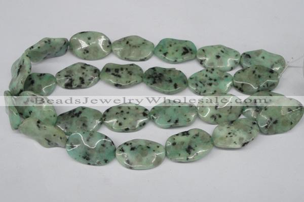 CTW309 15.5 inches 20*30mm wavy oval sesame jasper gemstone beads