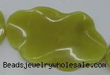 CTW315 15.5 inches 40*60mm wavy oval olive jade gemstone beads