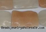 CTW322 15.5 inches 20*30mm wavy rectangle pink aventurine jade beads