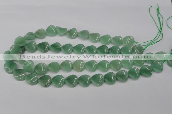 CTW34 15.5 inches 16mm twisted coin green aventurine beads wholesale