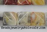 CTW358 15.5 inches 16*16mm twisted square crazy lace agate beads