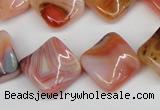 CTW36 15.5 inches 15*15mm twisted diamond agate gemstone beads