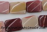 CTW375 15.5 inches 15*20mm twisted rectangle mookaite gemstone beads