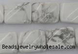 CTW383 15.5 inches 15*20mm twisted rectangle white howlite beads