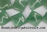 CTW39 15.5 inches 15*15mm twisted diamond green aventurine beads