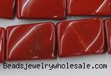 CTW399 15.5 inches 18*25mm twisted rectangle red jasper beads