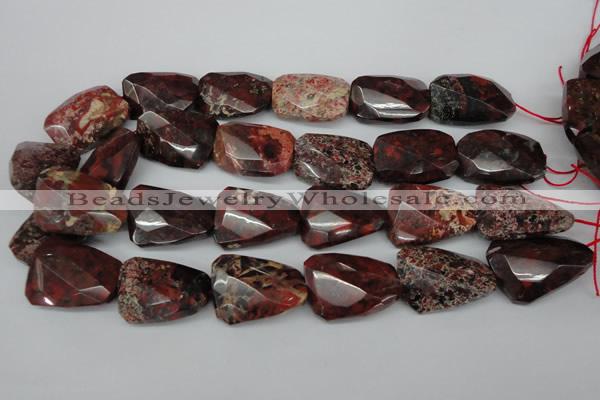 CTW418 15.5 inches 22*30mm faceted & twisted brecciated jasper beads