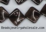 CTW42 15.5 inches 15*15mm twisted diamond smoky quartz beads