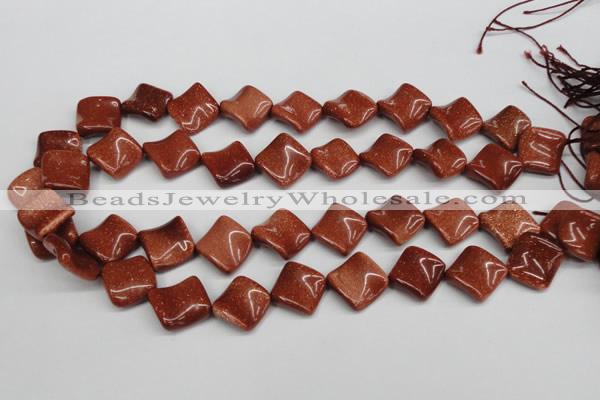 CTW45 15.5 inches 15*15mm twisted diamond goldstone beads