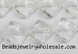 CTW49 15.5 inches 15*15mm twisted diamond white crystal beads