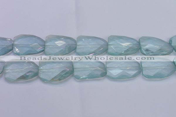 CTW511 15.5 inches 30*40mm faceted & twisted synthetic quartz beads