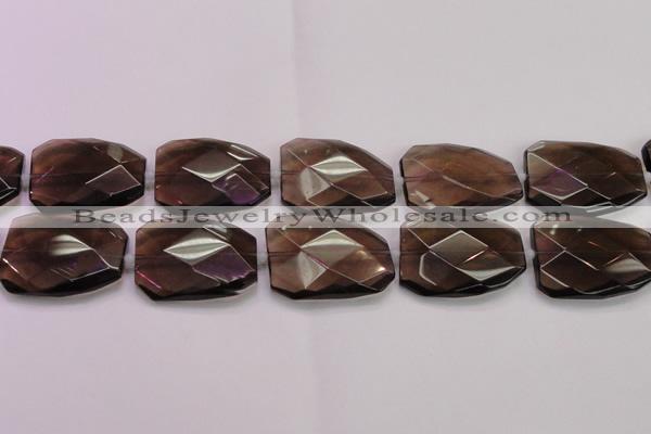 CTW512 15.5 inches 30*40mm faceted & twisted synthetic quartz beads