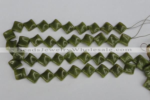 CTW53 15.5 inches 15*15mm twisted diamond jade gemstone beads