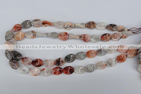 CTW60 15.5 inches 12*16mm twisted oval agate gemstone beads