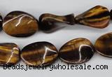 CTW63 15.5 inches 13*18mm twisted oval yellow tiger eye beads