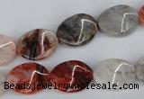 CTW68 15.5 inches 15*20mm twisted oval agate gemstone  beads