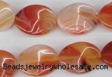 CTW73 15.5 inches 15*20mm twisted oval agate gemstone beads