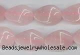 CTW80 15.5 inches 15*20mm twisted oval rose quartz beads