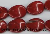 CTW85 15.5 inches 15*20mm twisted oval red jasper gemstone beads