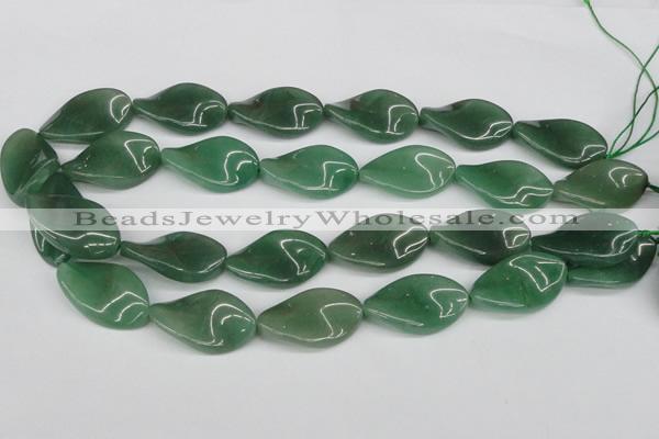 CTW90 15.5 inches 18*30mm twisted oval green aventurine beads