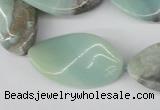 CTW91 15.5 inches 18*30mm twisted oval amazonite gemstone beads