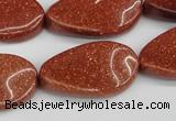 CTW94 15.5 inches 18*30mm twisted oval goldstone gemstone beads