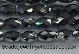 CTZ647 15.5 inches 6*9mm faceted rice terahertz beads wholesale