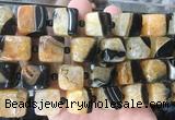 CUBS130 15 inches 14*15mm cube agate gemstone beads wholesale CUBS130 15 inches 14*15mm cube agate gemstone beads wholesale